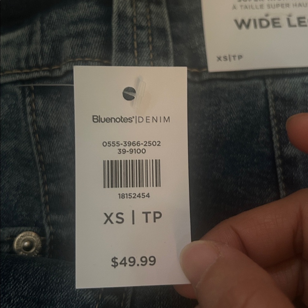 Bluenotes Dark Blue Super High Rise & Wide Leg Jeans - Picture 3 of 3